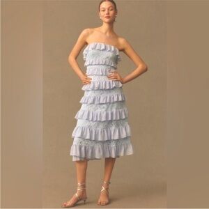 birdy grey blue bridesmaid dresses Wedtrend Women Grey Blue V-neck A-Line Chiffon High Low Junior Bridesmaid  Dress – WEDTREND main image 0